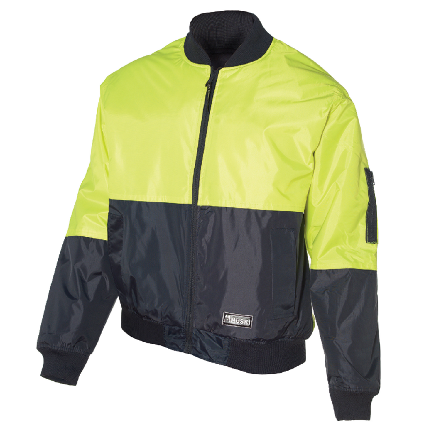 HUSKI 3M Flyer Fully Waterproof Bomber Jacket Hi Vis Work Quilted Lining-19