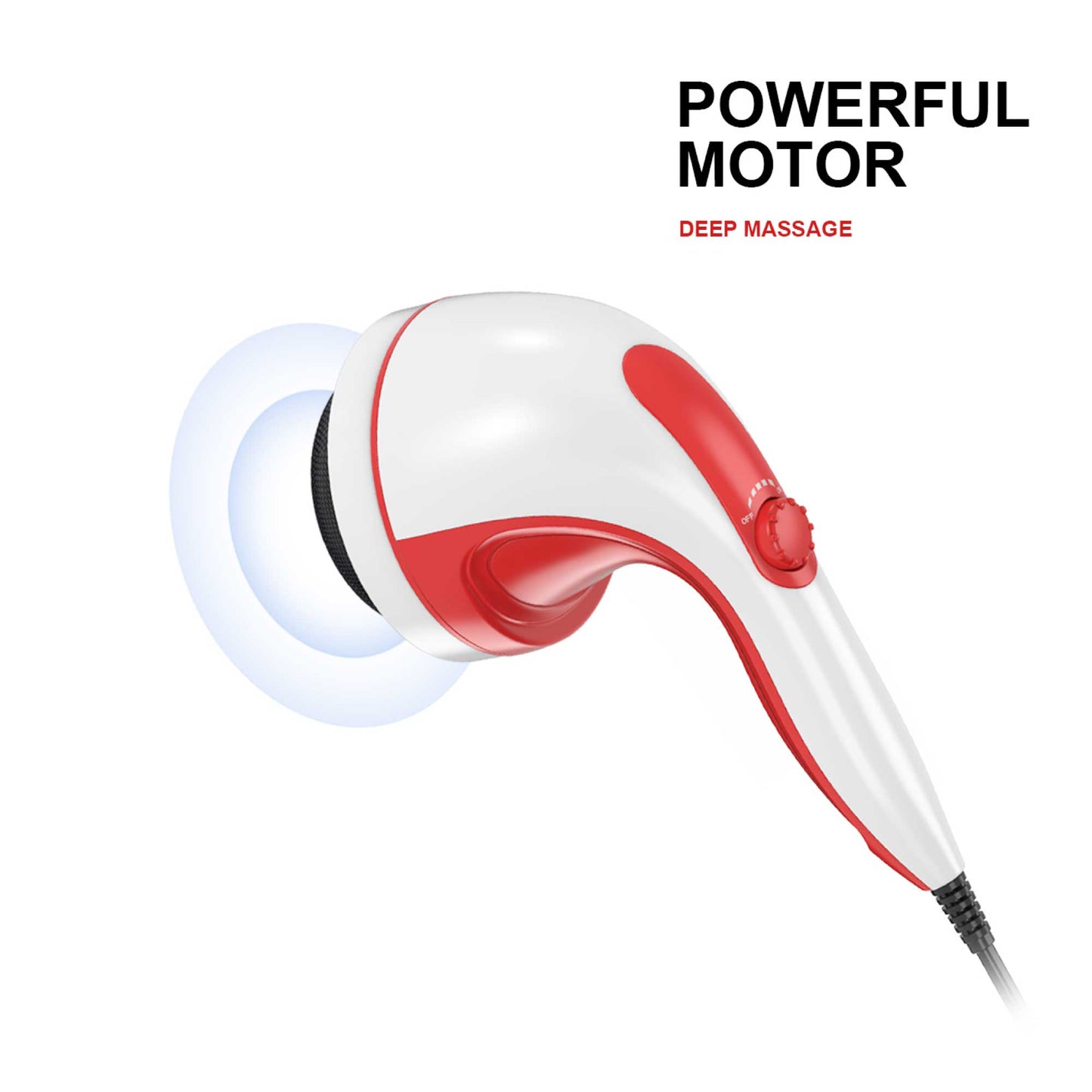 Handheld Vibration Massager Red - 4 Interchangeable Heads Adjustable Speed-4