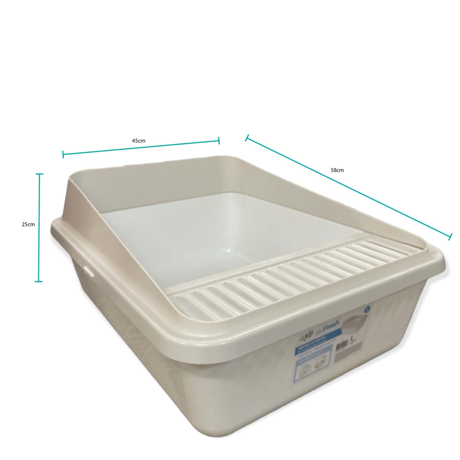 High Back Cat Litter Tray Large - Pet Fresh Clean Kitten Toilet Box-2