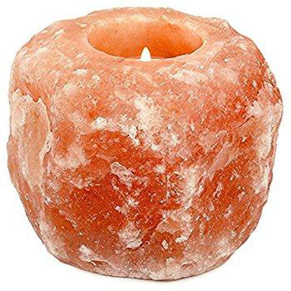 Himalayan Pink Salt Candleholder - Carved Shape Crystal Rock-3