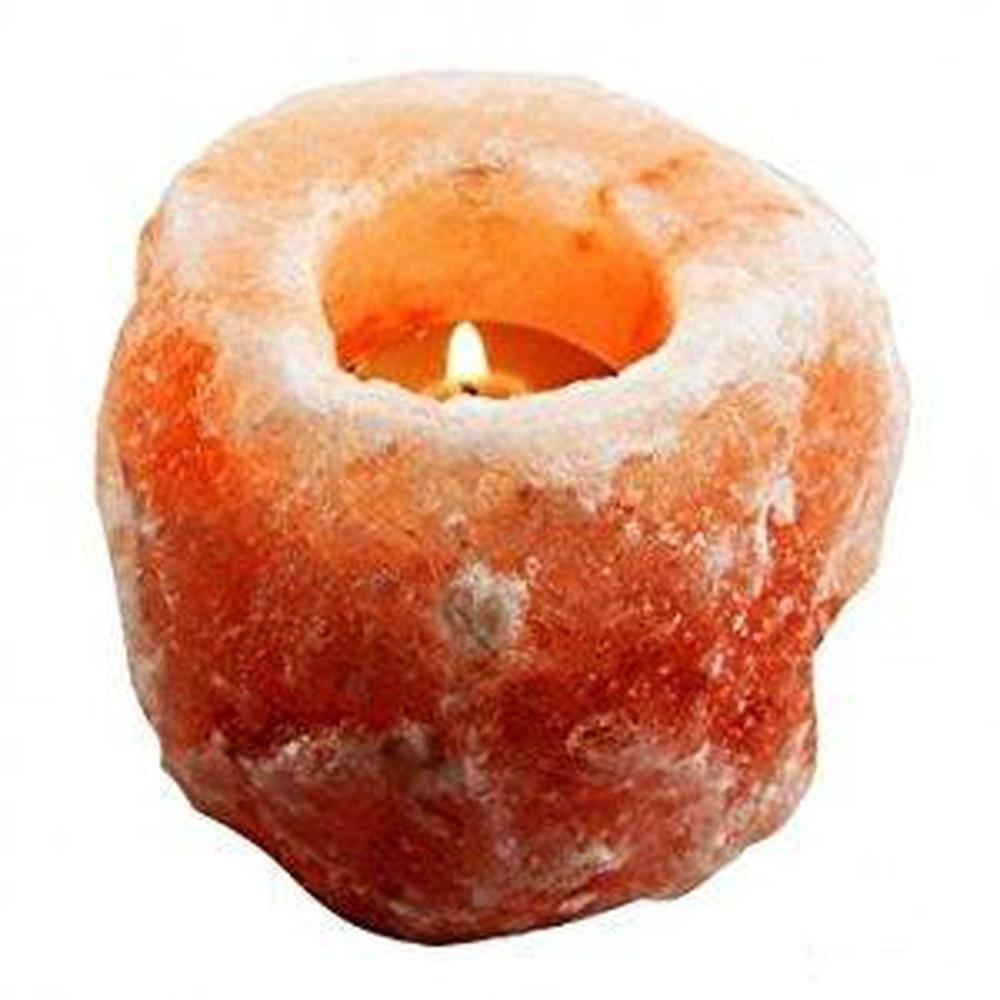 Himalayan Pink Salt Candleholder - Carved Shape Crystal Rock-4