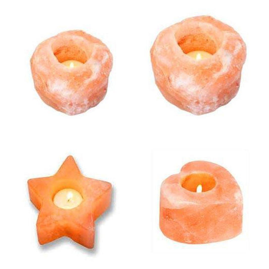 Himalayan Pink Salt Candleholder - Carved Shape Crystal Rock-0