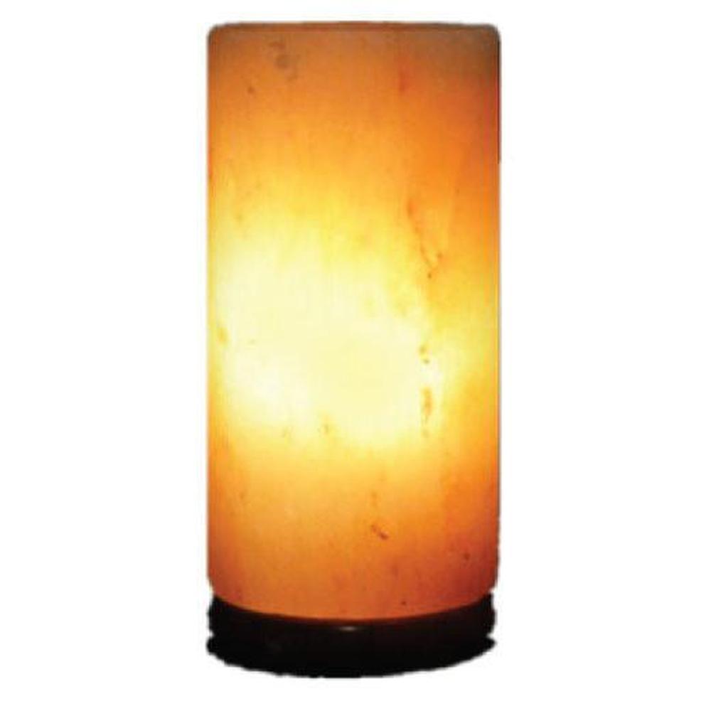 Himalayan Pink Salt Lamp - 12V 12W Cylinder Shape Carved Crystal Rock-0