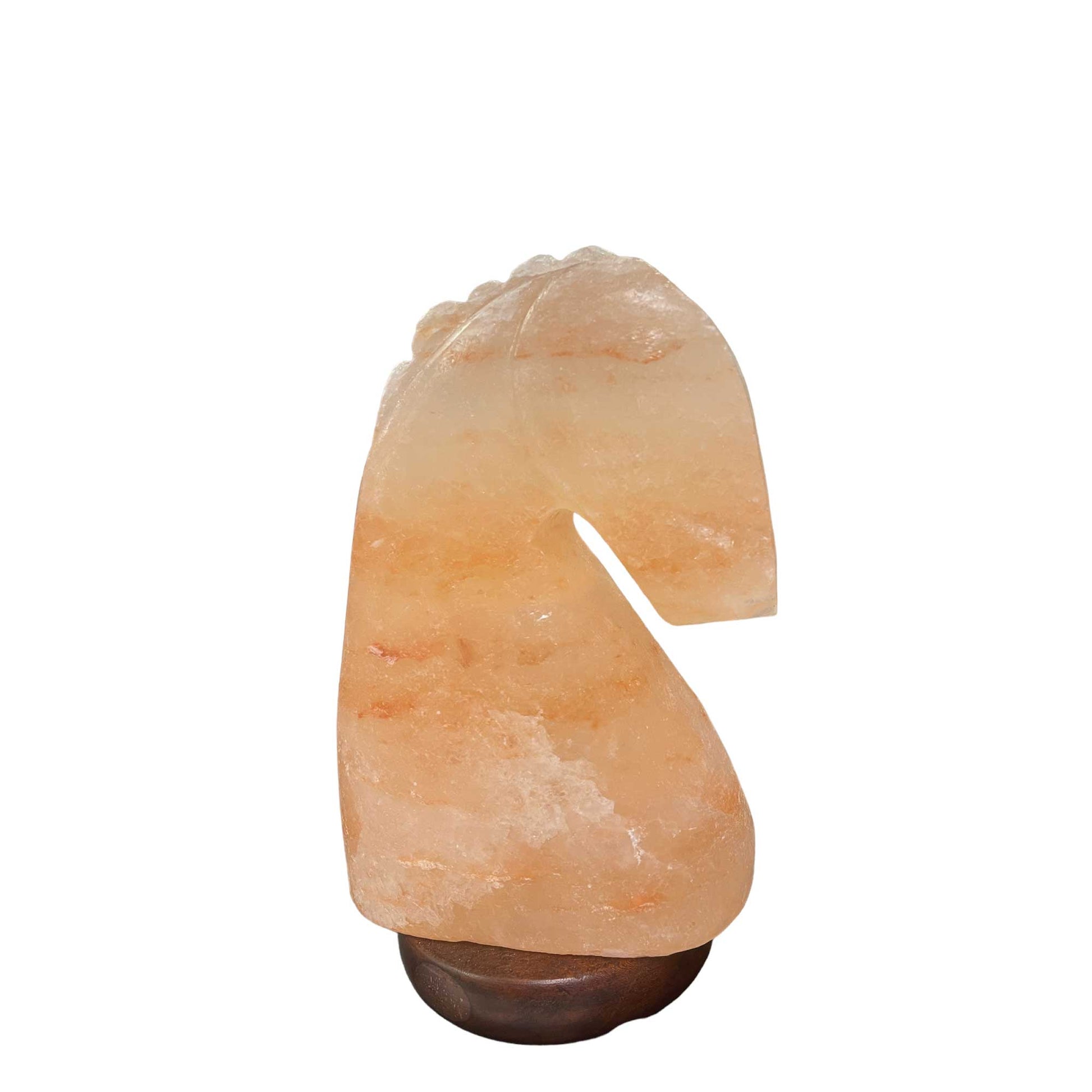 Himalayan Pink Salt Lamp - 12V 12W Knight Horse Shape Carved Crystal Rock-2