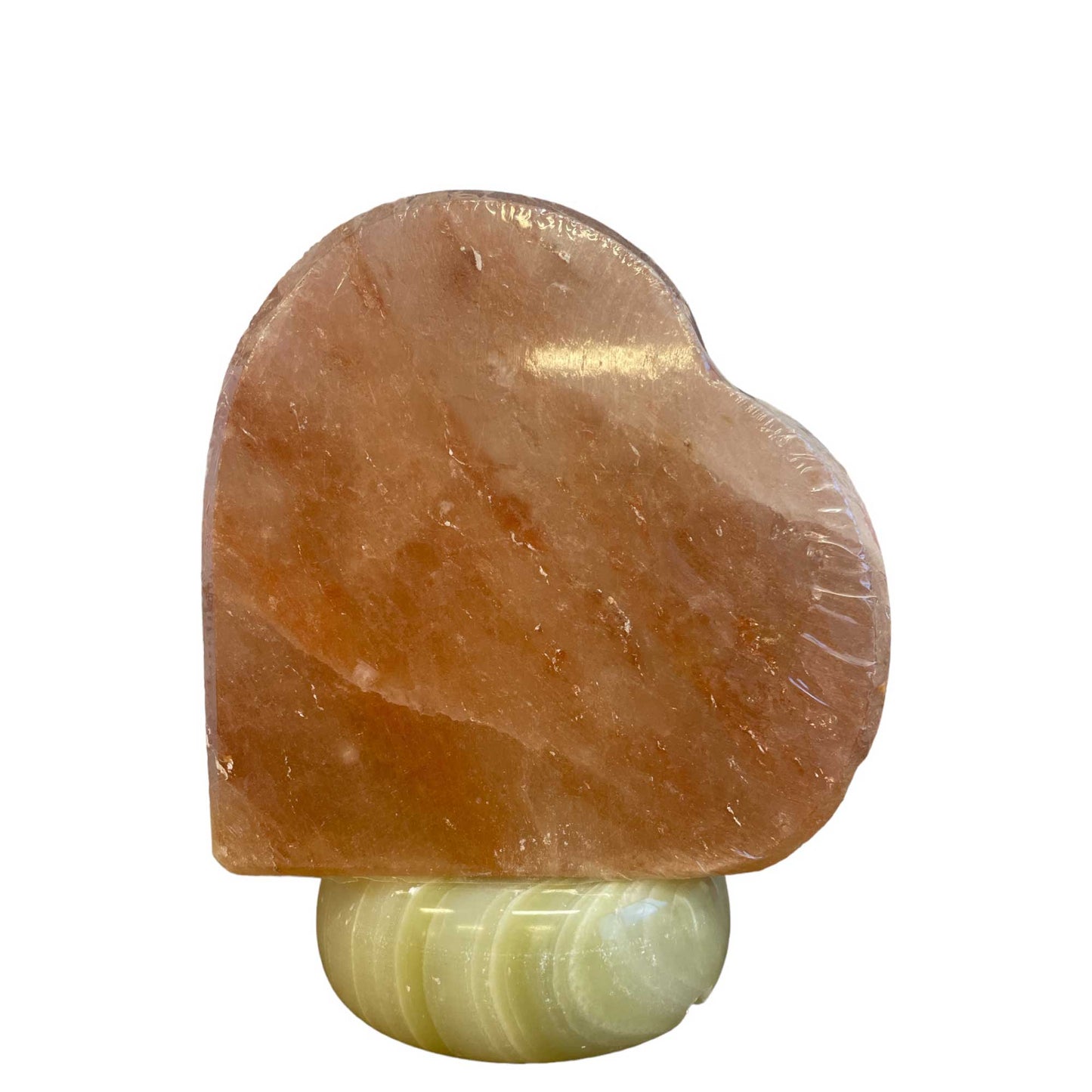 Himalayan Pink Salt Lamp - 12V 12W Love Heart Shape Carved Crystal Rock-0