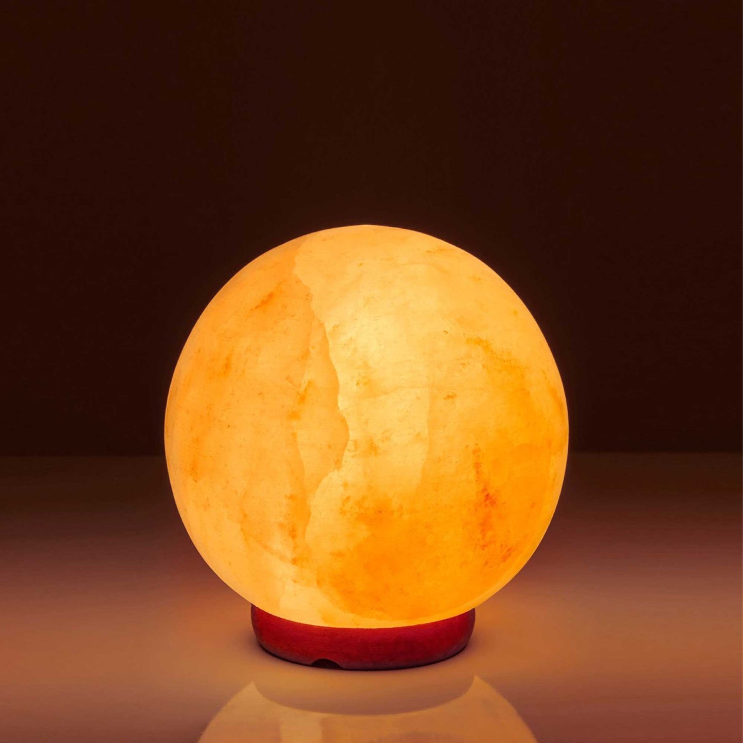 Himalayan Pink Salt Lamp - 6.5" Inches Ball Sphere Shape Carved Crystal Rock-3