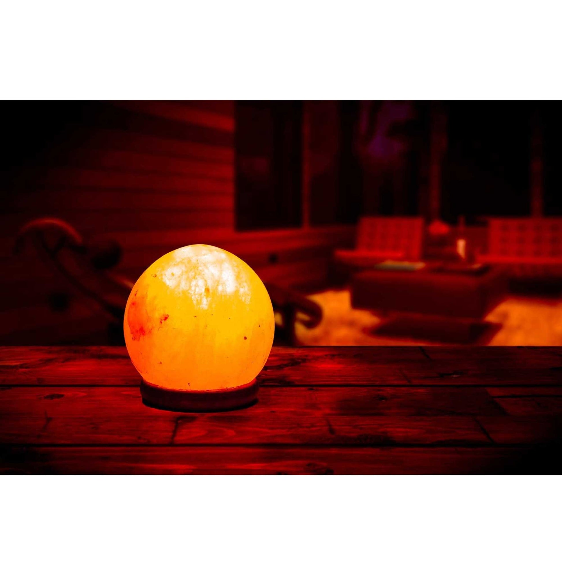 Himalayan Pink Salt Lamp - 6.5" Inches Ball Sphere Shape Carved Crystal Rock-4