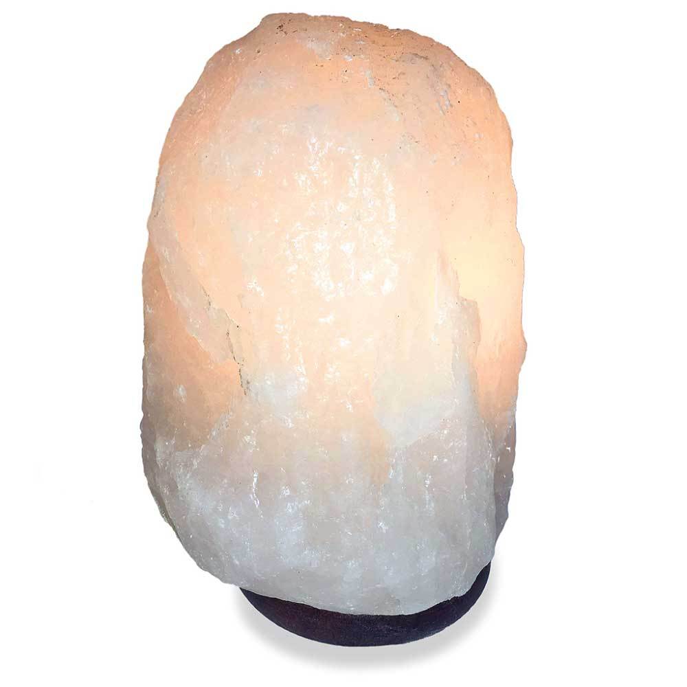 Himalayan White Rock Salt Lamps - 12V 12W Natural Shape Cut Unique Crystal Lamp-0