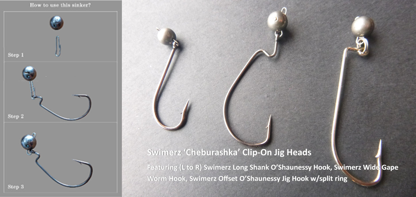 Swimerz 21gm Cheburashka Clip-On Jig Head, Lead, 10 pack-1