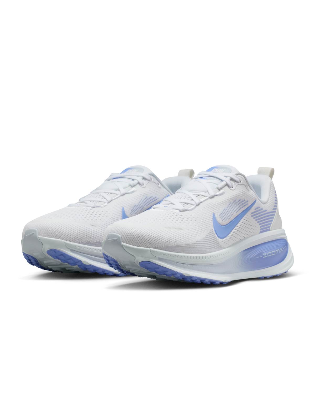 Nike Womens Vomero 18 (D Wide) Sneakers Runners Shoes in White/Football Grey/Royal Pulse