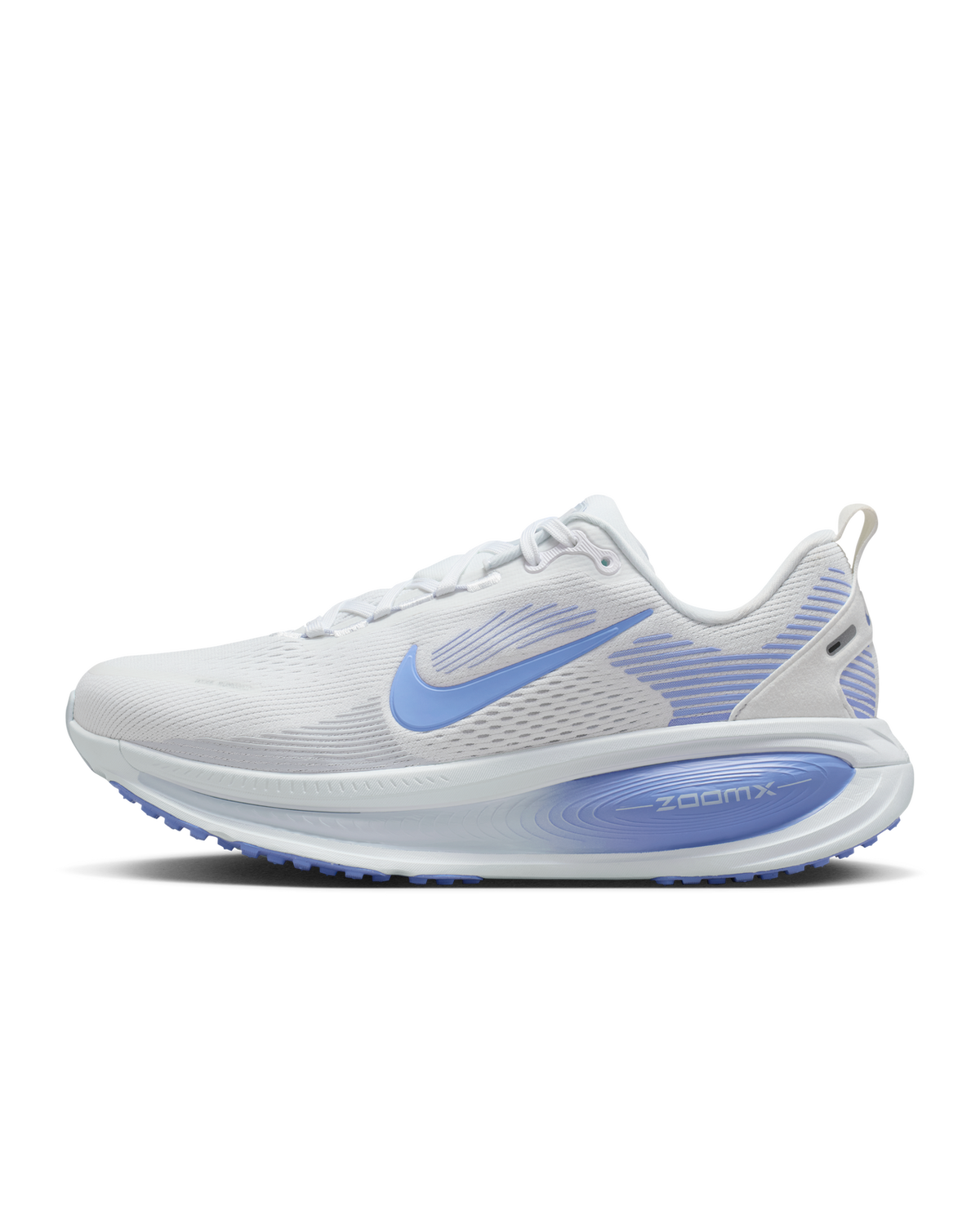 Nike Womens Vomero 18 (D Wide) Sneakers Runners Shoes in White/Football Grey/Royal Pulse