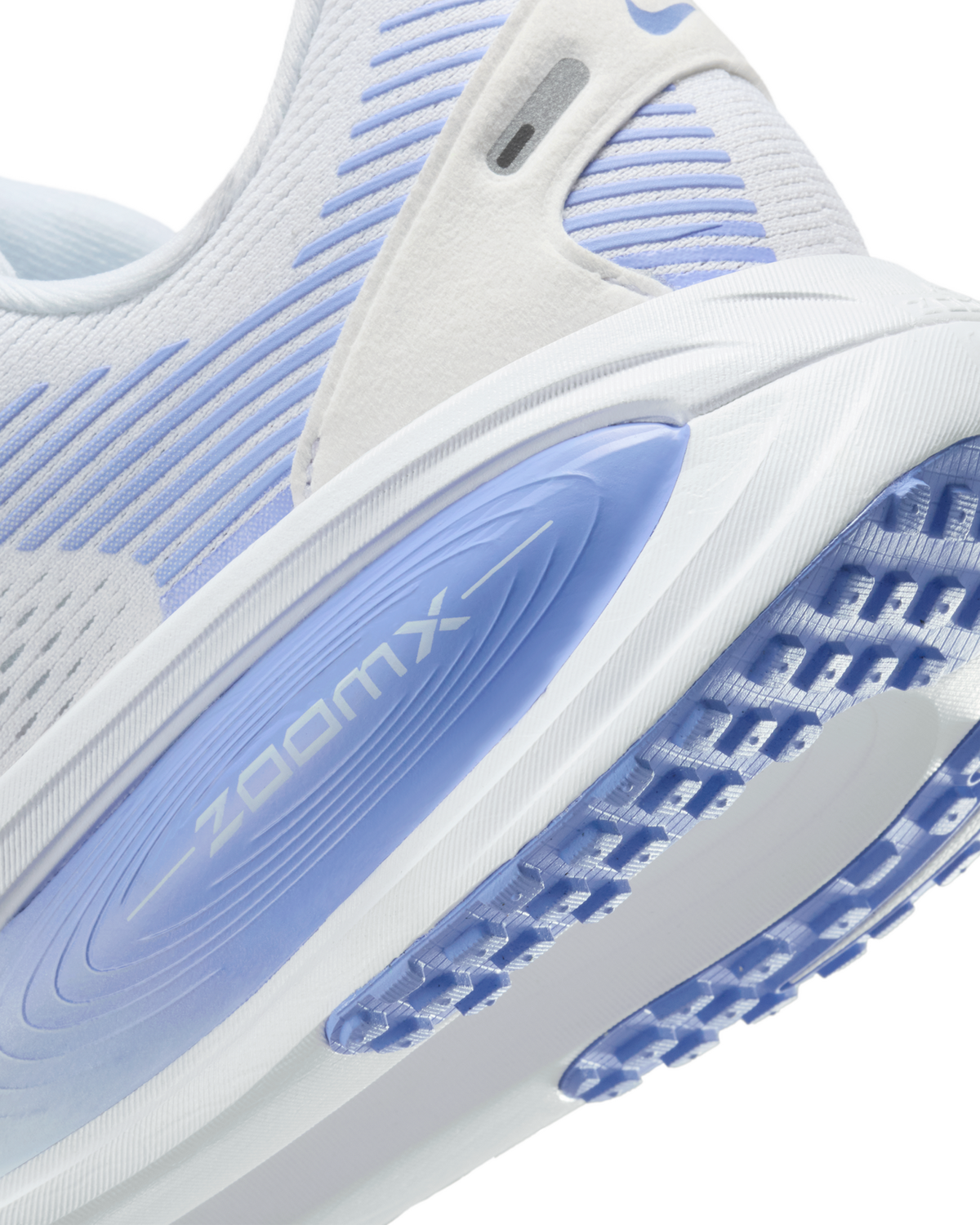 Nike Womens Vomero 18 (D Wide) Sneakers Runners Shoes in White/Football Grey/Royal Pulse