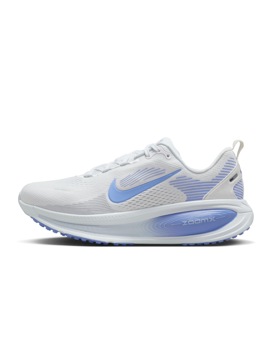 Nike Womens Vomero 18 (D Wide) Sneakers Runners Shoes in White/Football Grey/Royal Pulse