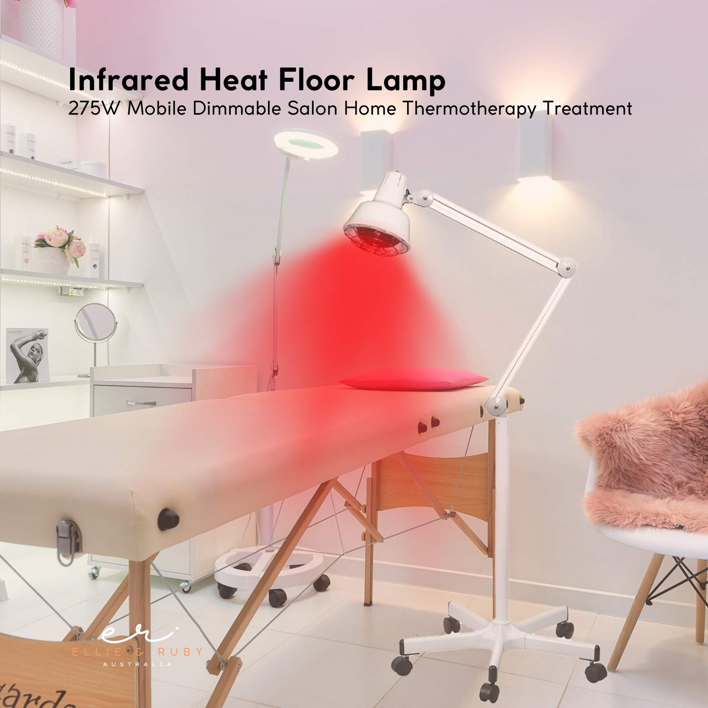 Infrared Heat Floor Lamp 275W Mobile Dimmable Salon Home Thermotherapy Treatment-1