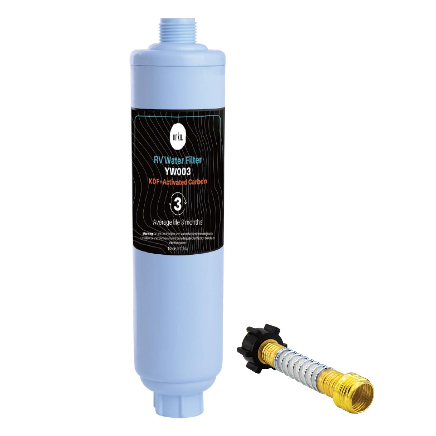Inline Water Filter - RV Caravan Hose - Activated Carbon KDF Cartridge - YW003-0