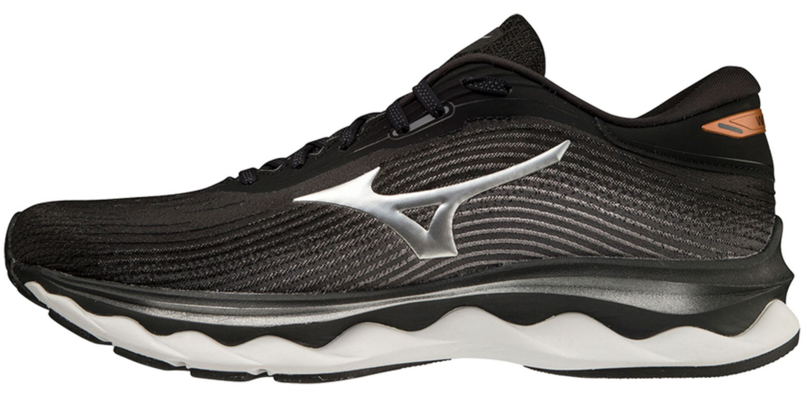 Mizuno Mens Wave Sky 5 Running Athletic Shoes Sneakers - Black/Silver Orange-3