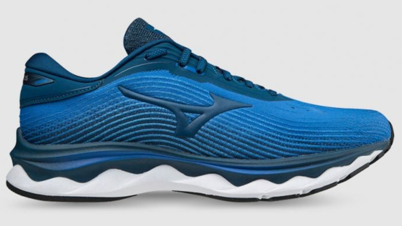 Mizuno Mens Wave Sky 5 Running Shoes Athletic Runners Sneakers - Indigo Blue-0