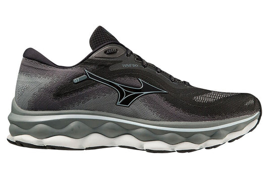 Mens Mizuno Wave Sky 7 2E Wide Black/Glacial Ridge/Stormy Weather, Size US 11.5