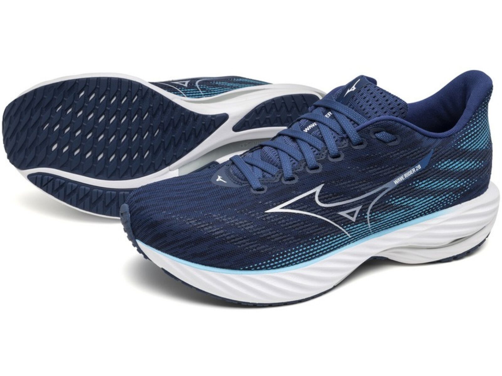 Mizuno Wave Rider 28 Mens Running Shoes Estate Blue / River Blue – US 9.5-2