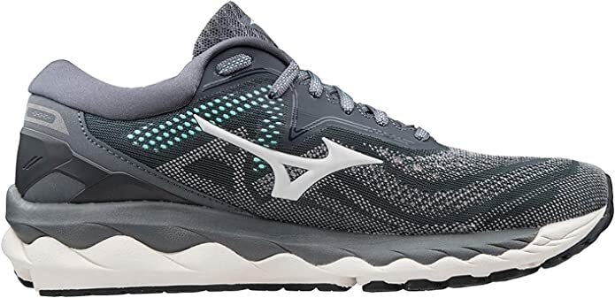 Mizuno Womens Wave Sky 4 Sneakers Running Shoes - Castlerock Snow Beach Glass-1