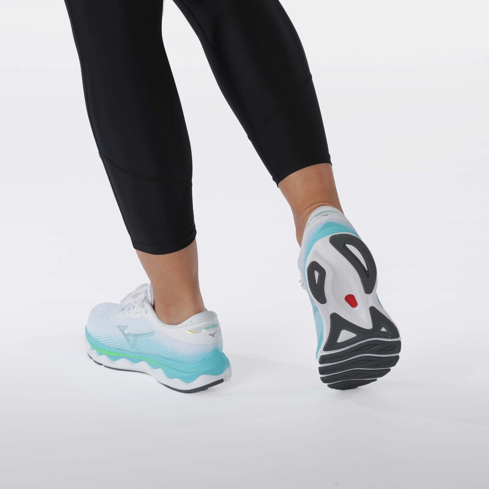 Mizuno Womens Wave Sky 5 Athletic Running Shoes Runners Sneakers - Aqua/White-4