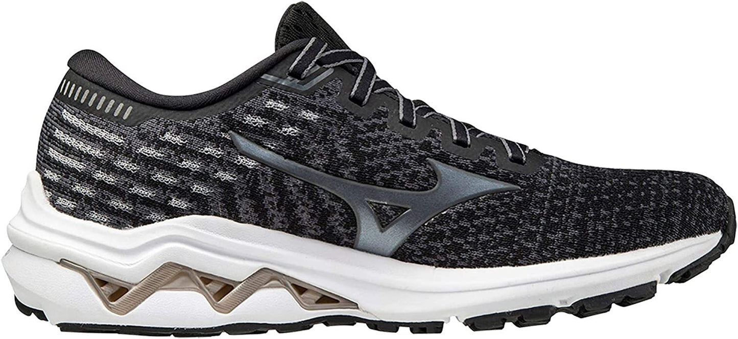 Mizuno Womens Wave Inspire 17 Waveknit Running Shoes - Black/Platinum Gold-4