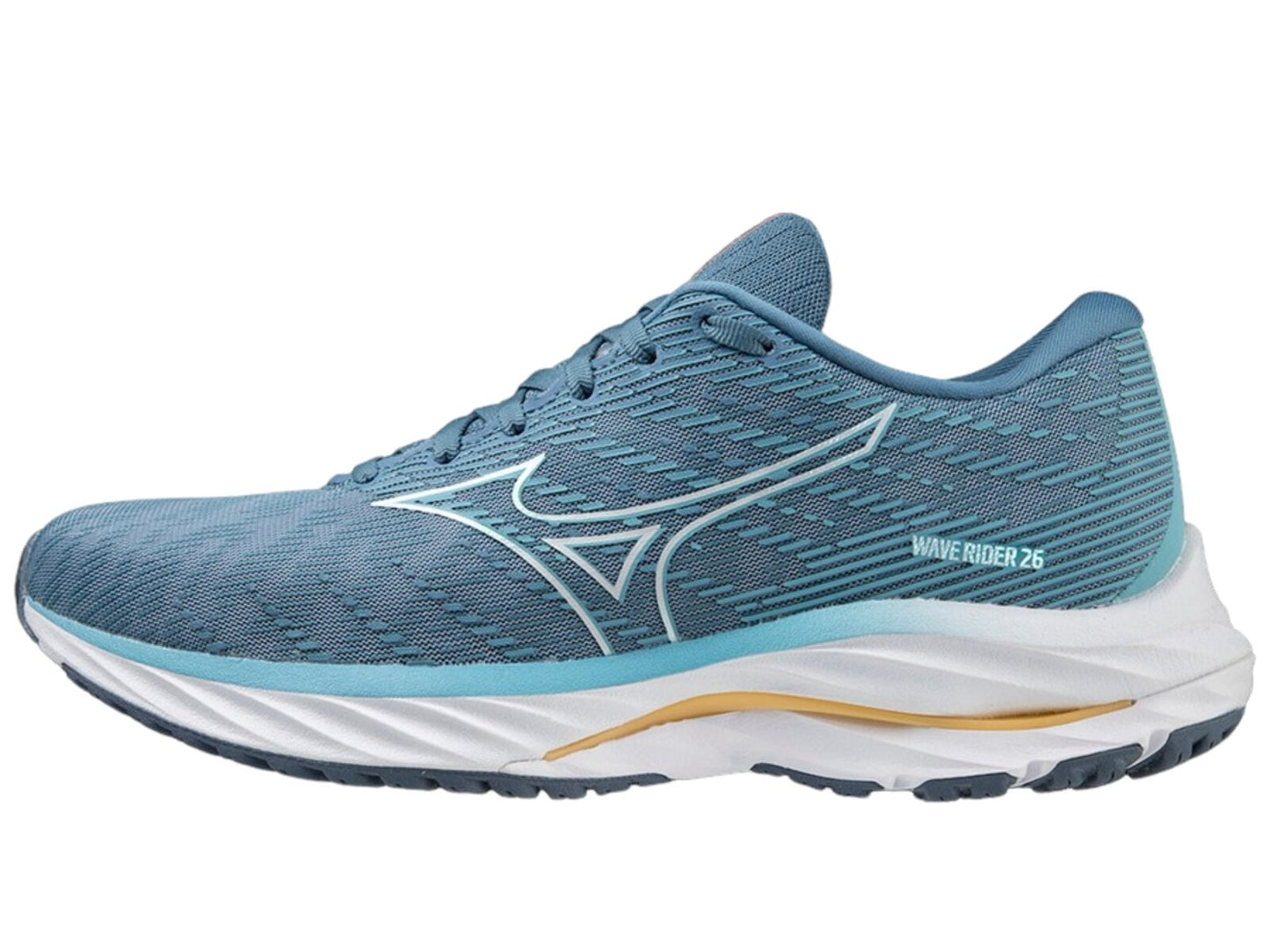 Mizuno Wave Rider 26 Womens Running Shoes Mountain Spring / White / Flax in  US 10-1