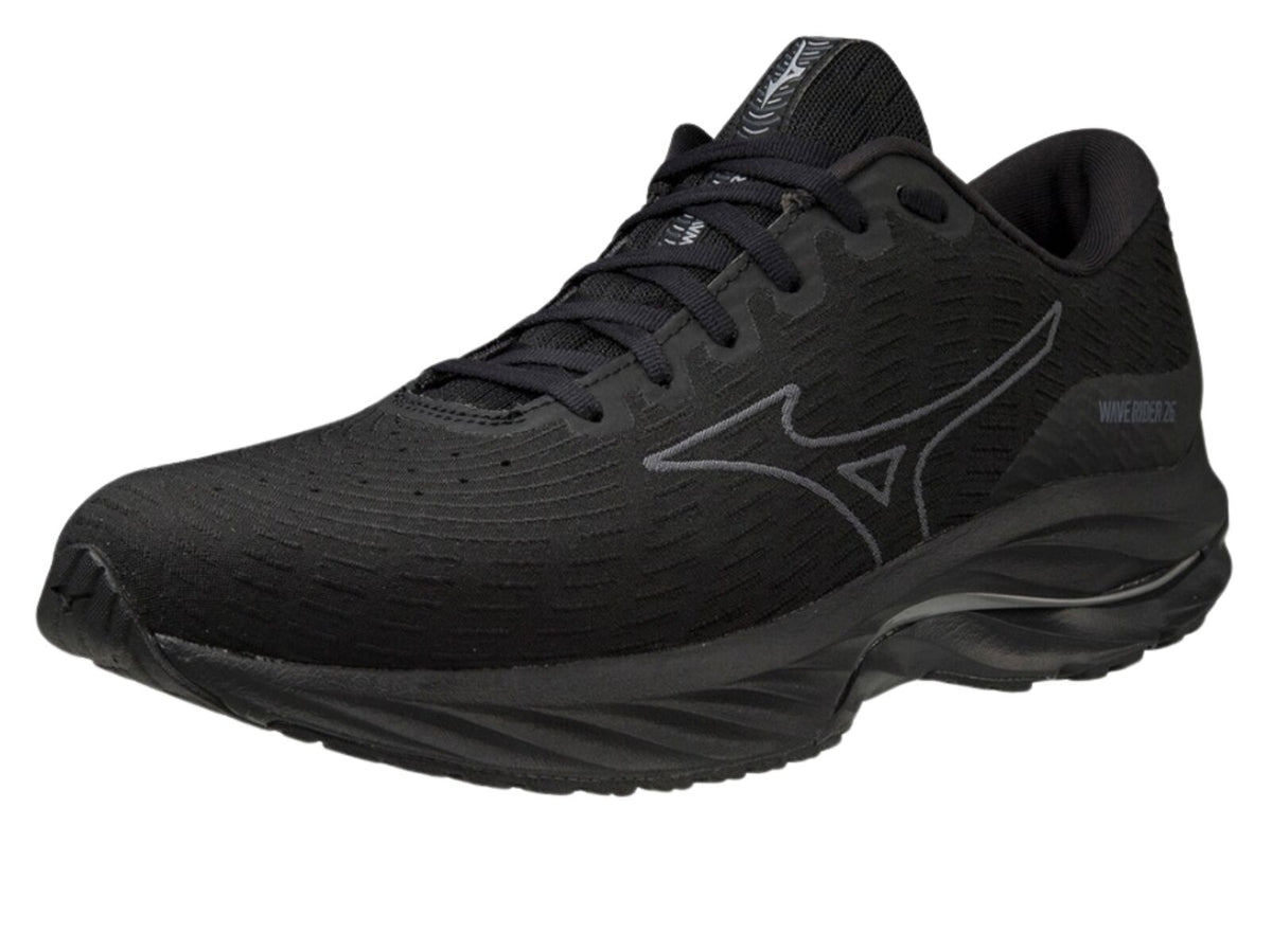 Mizuno Wave Rider 26 SSW Womens Running Shoes – Black/Ultimate Gray – Smooth Stretch Woven – Enerzy Foam – Cushioned & Stable US 8