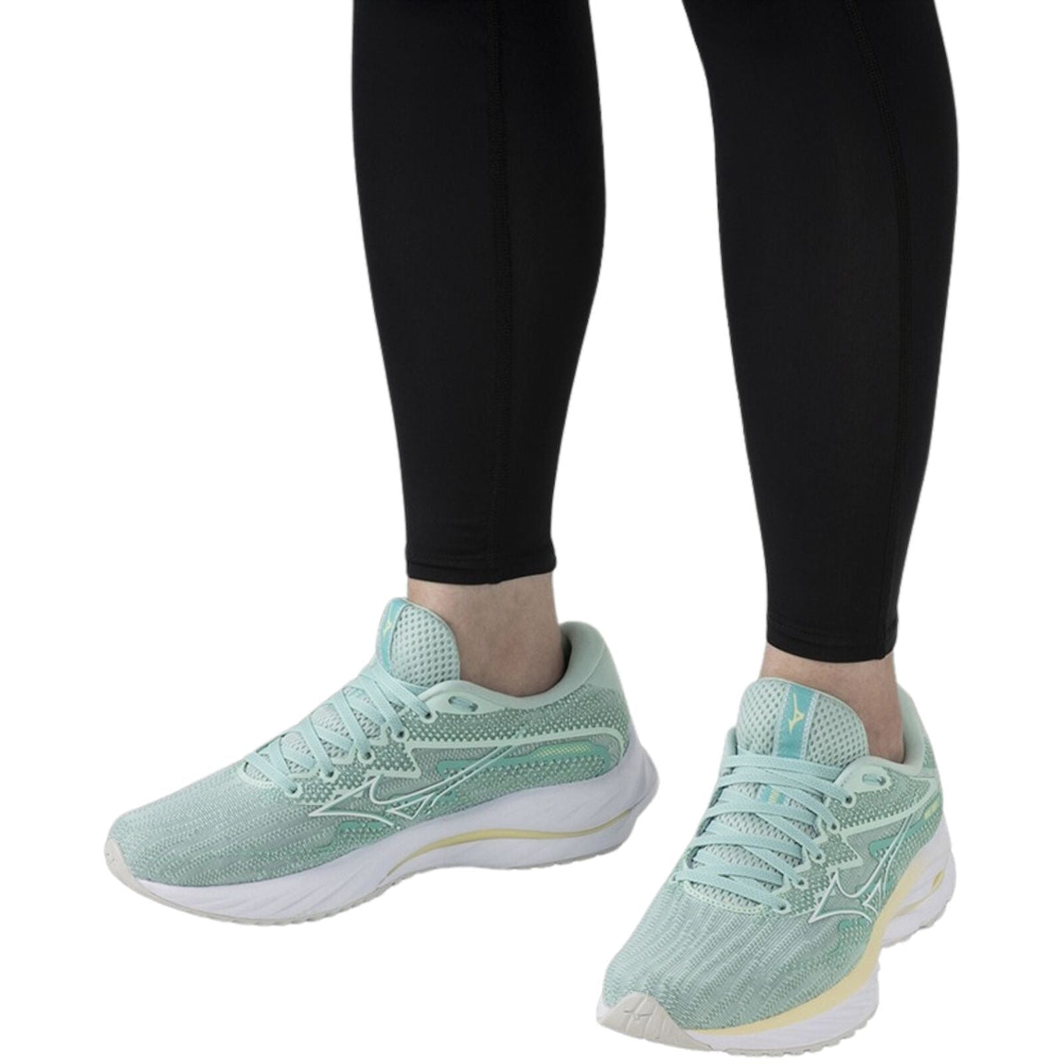 Mizuno Wave Rider 27 Womens Running Shoes Eggshell Blue / Anise Flower in US 7