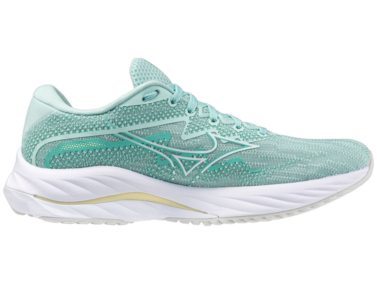 Mizuno Wave Rider 27 Womens Running Shoes Eggshell Blue / Anise Flower in US 7