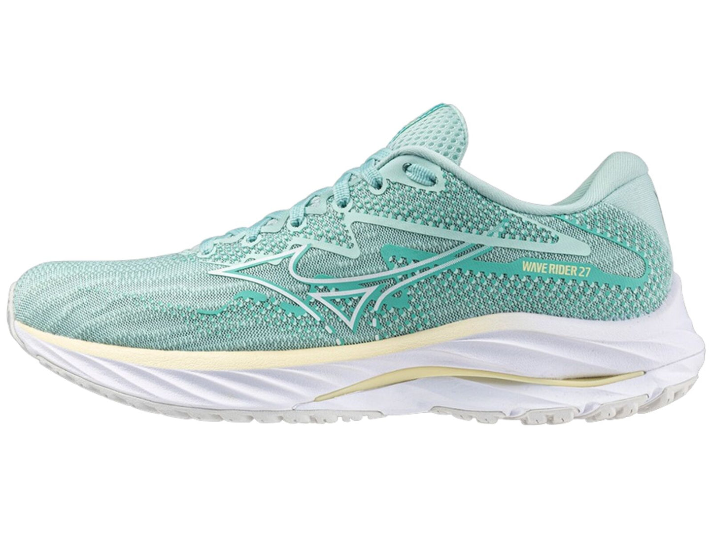 Mizuno Wave Rider 27 Womens Running Shoes Eggshell Blue / Anise Flower in US 7-0