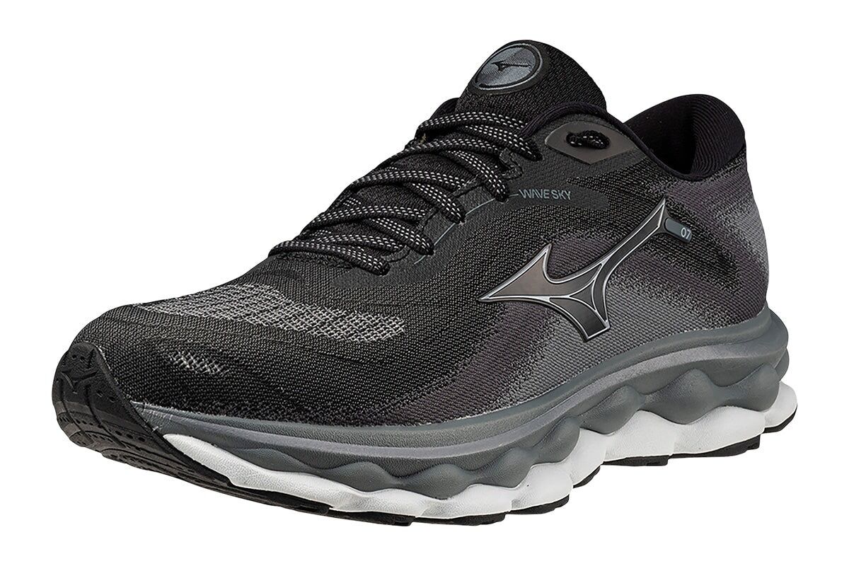 Mizuno Wave Sky 7 Womens Running Shoes D Wide in Black / Silverstar  – Size US 7