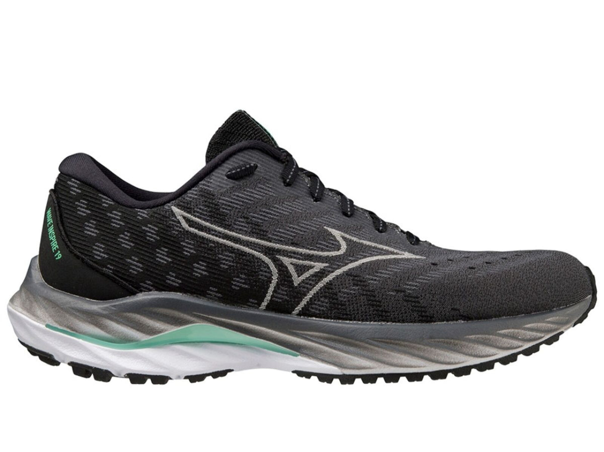 Mizuno Wave Inspire 19 Womens Running Shoes in Iron Gate Nimbus Cloud Spring Bud - Size US 7.5