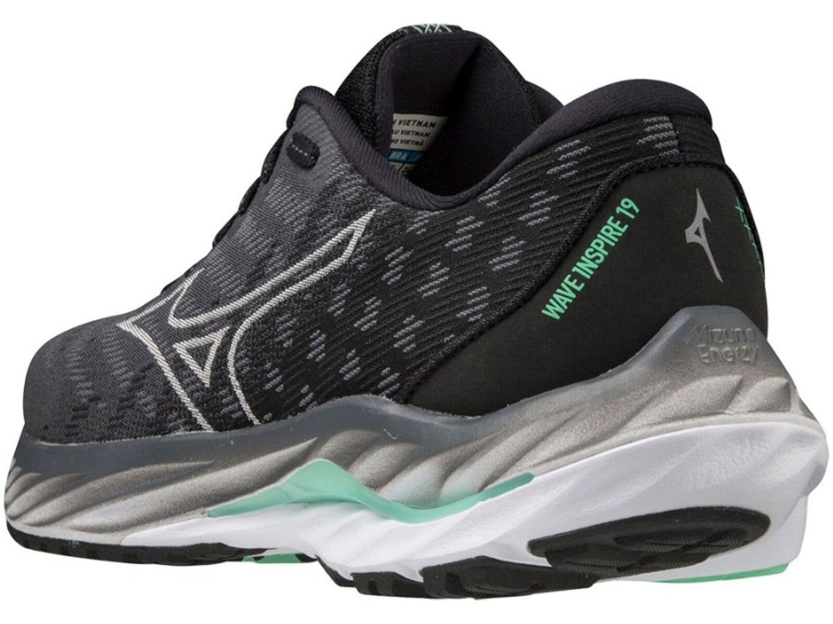 Mizuno Wave Inspire 19 Womens Running Shoes in Iron Gate Nimbus Cloud Spring Bud - Size US 7.5
