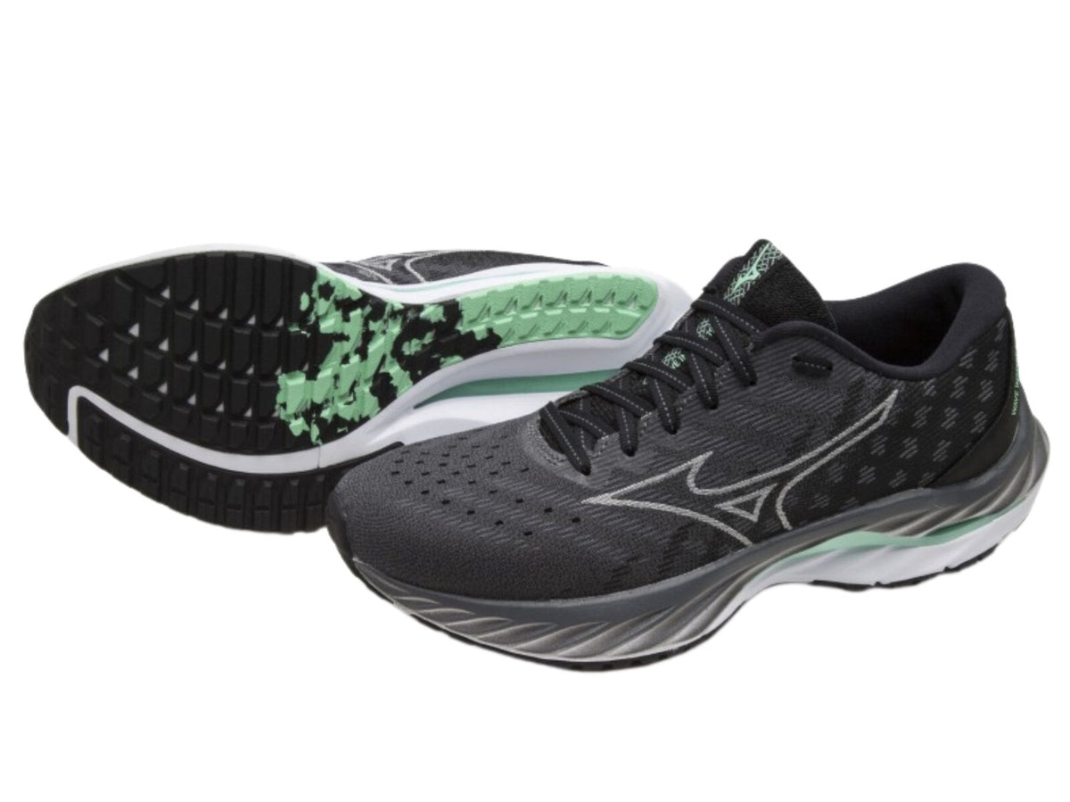Mizuno Wave Inspire 19 Womens Running Shoes in Iron Gate Nimbus Cloud Spring Bud - Size US 7.5