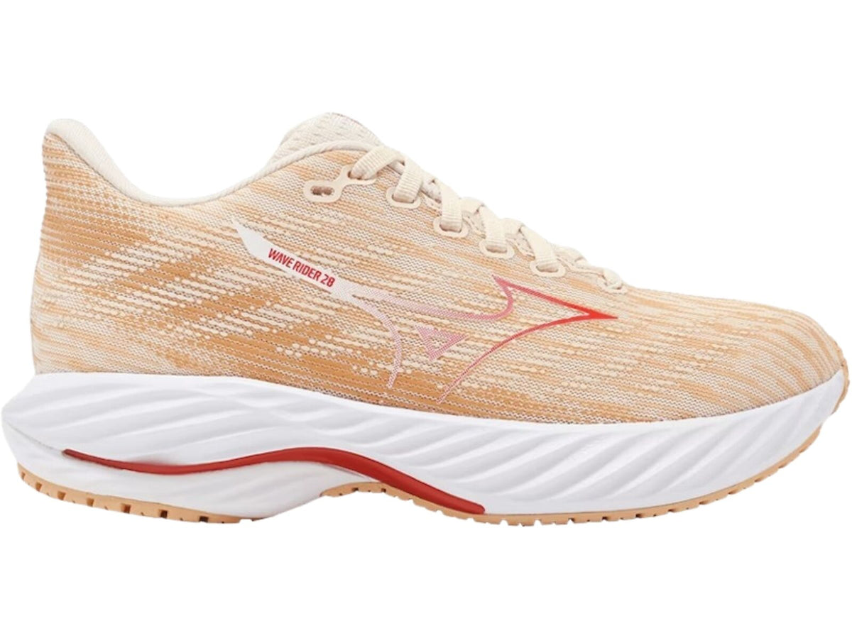 Mizuno Wave Rider 28 Womens Running Shoes Pristine Spicy Orange in US 7
