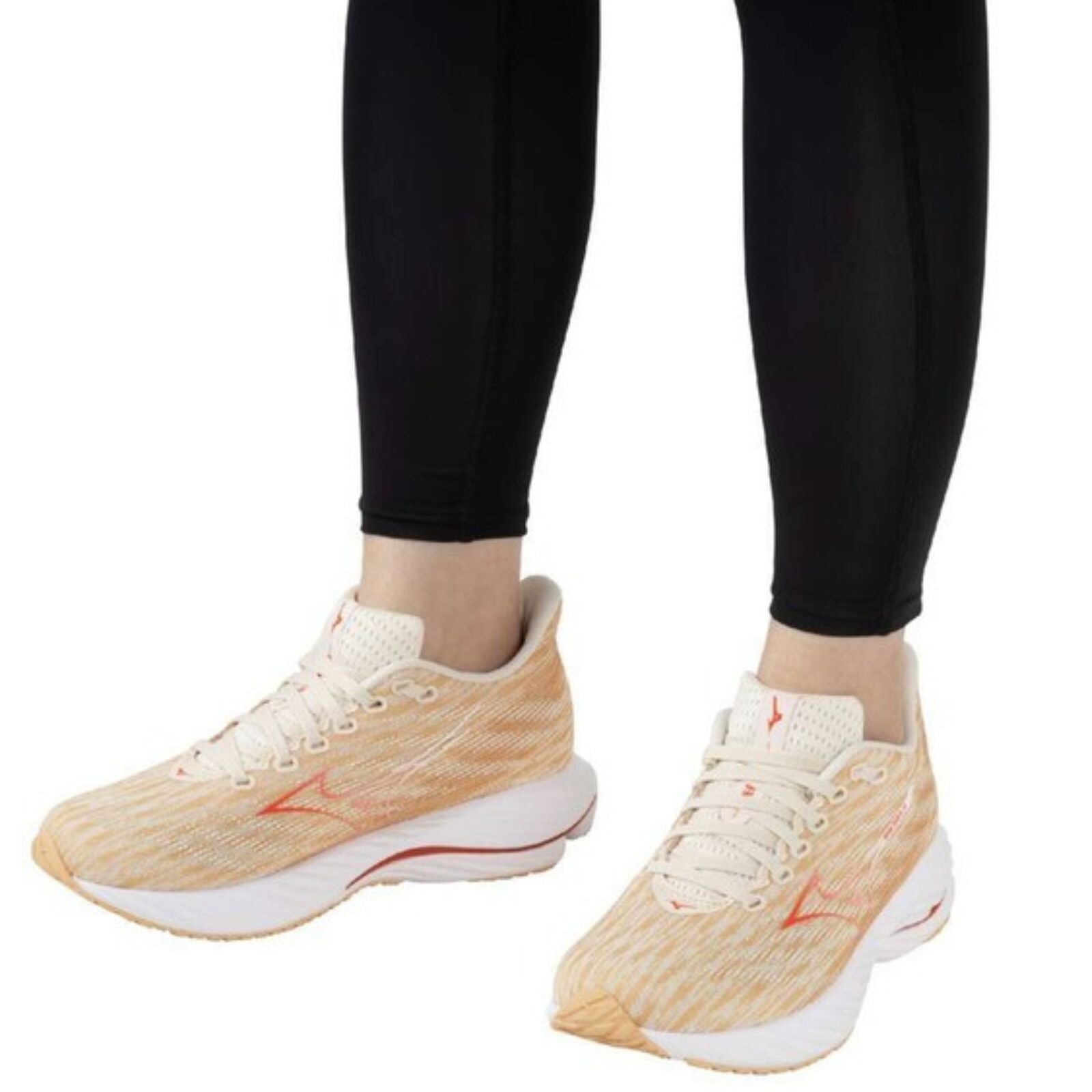 Mizuno Wave Rider 28 Womens Running Shoes Pristine Spicy Orange in US 7-2
