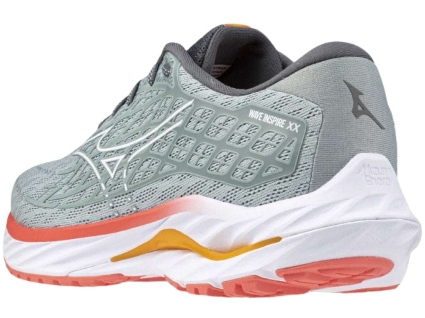 Mizuno Womens Wave Inspire 20 Running Shoes – Grey Mist/White/Dubarry – Size US 7