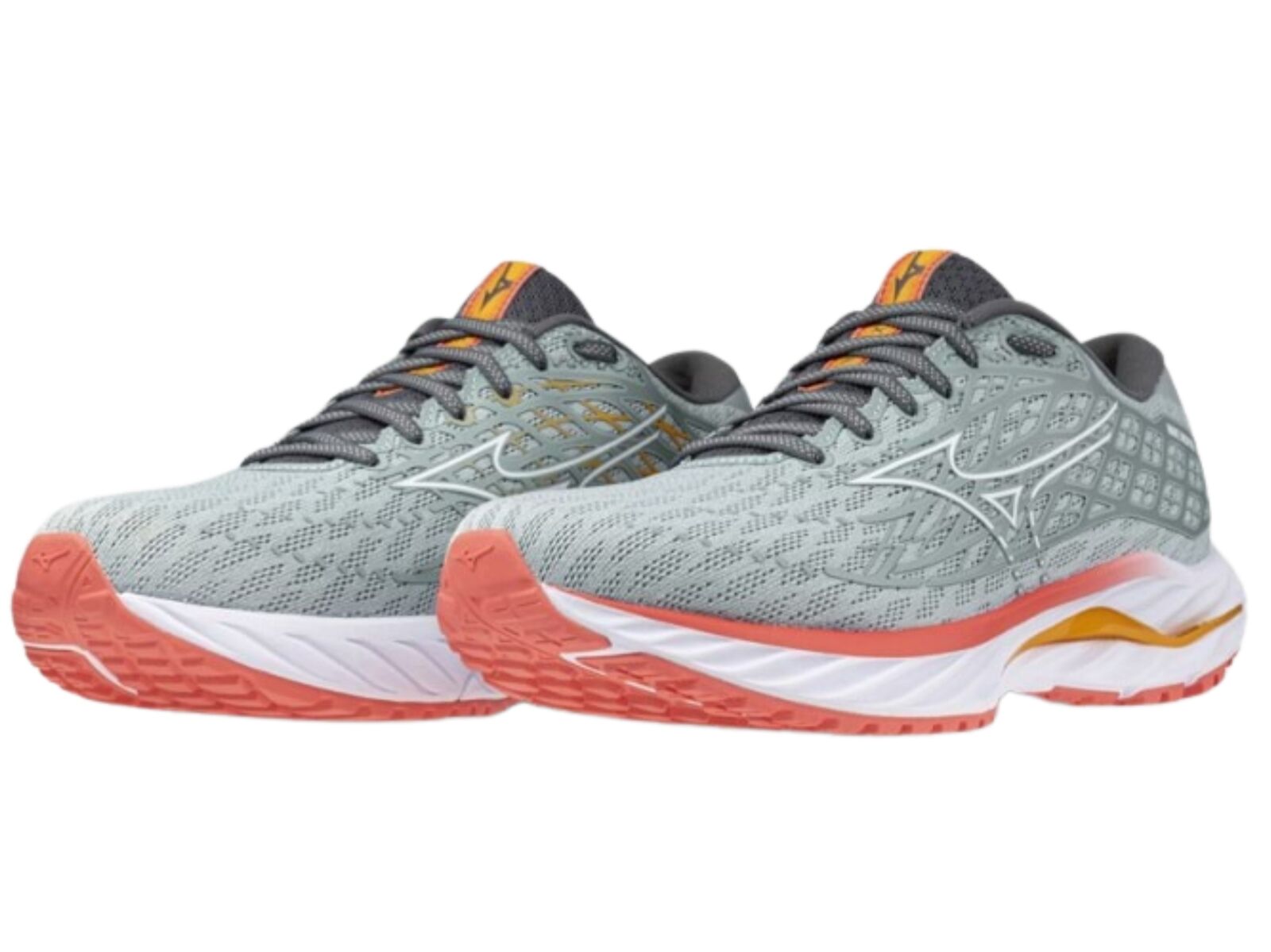 Mizuno Womens Wave Inspire 20 Running Shoes – Grey Mist/White/Dubarry – Size 7-3