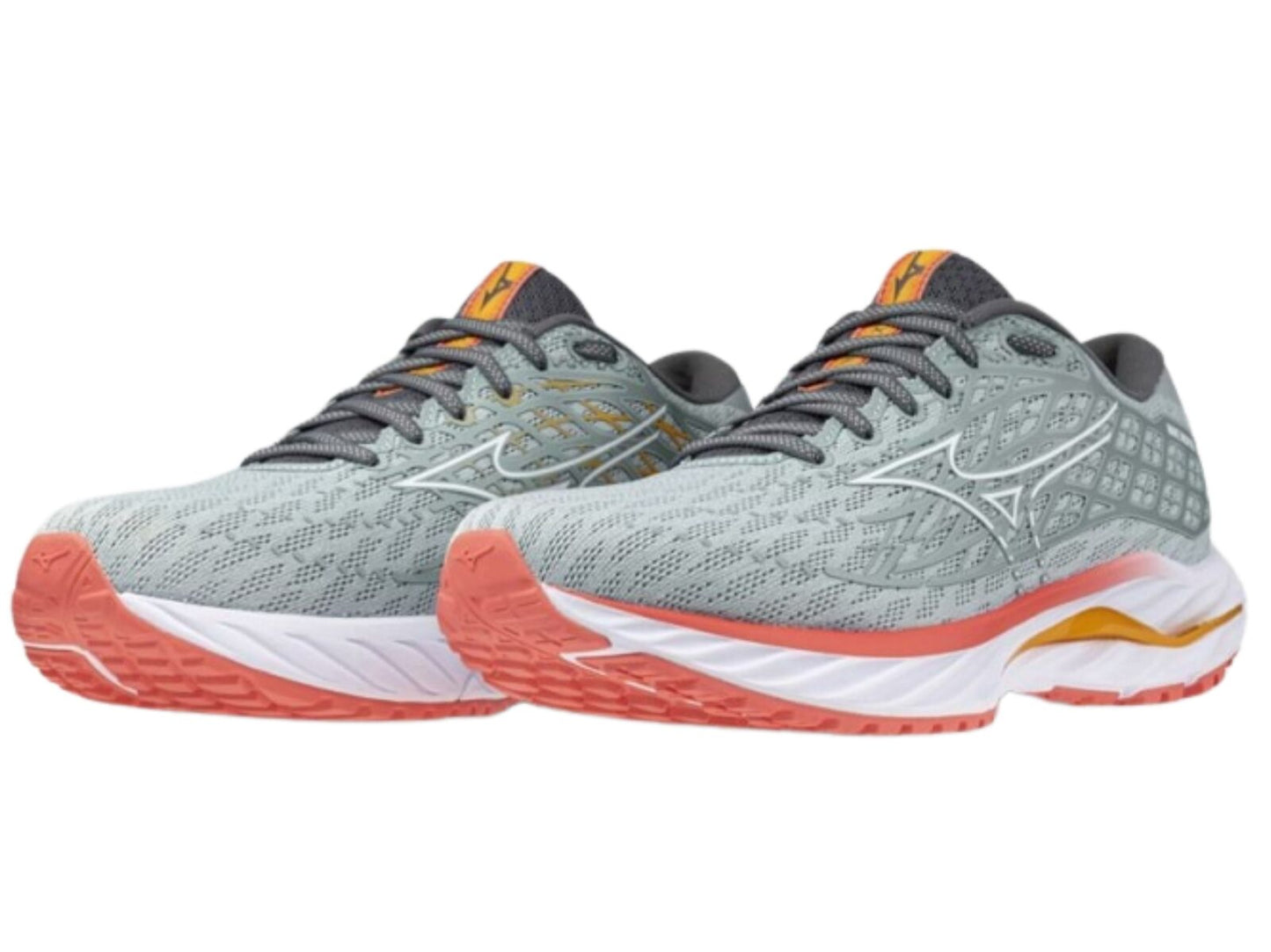 Mizuno Womens Wave Inspire 20 Running Shoes – Grey Mist/White/Dubarry – Size US 7