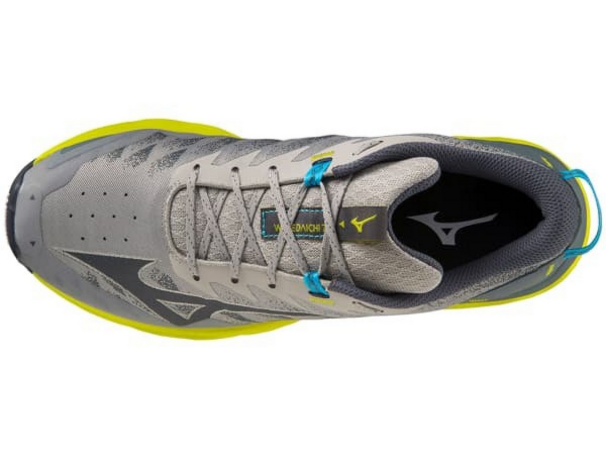 Mizuno Wave Daichi 7 Mens Trail Shoes Gray/Blue/Bolt Size US 11.5