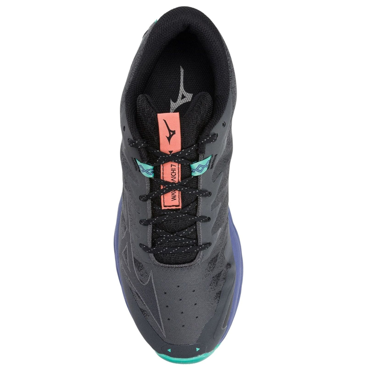 Mizuno Wave Daichi 7 Mens Trail Running Shoes Iron Gate / Ebony / Living Coral – US 10.5
