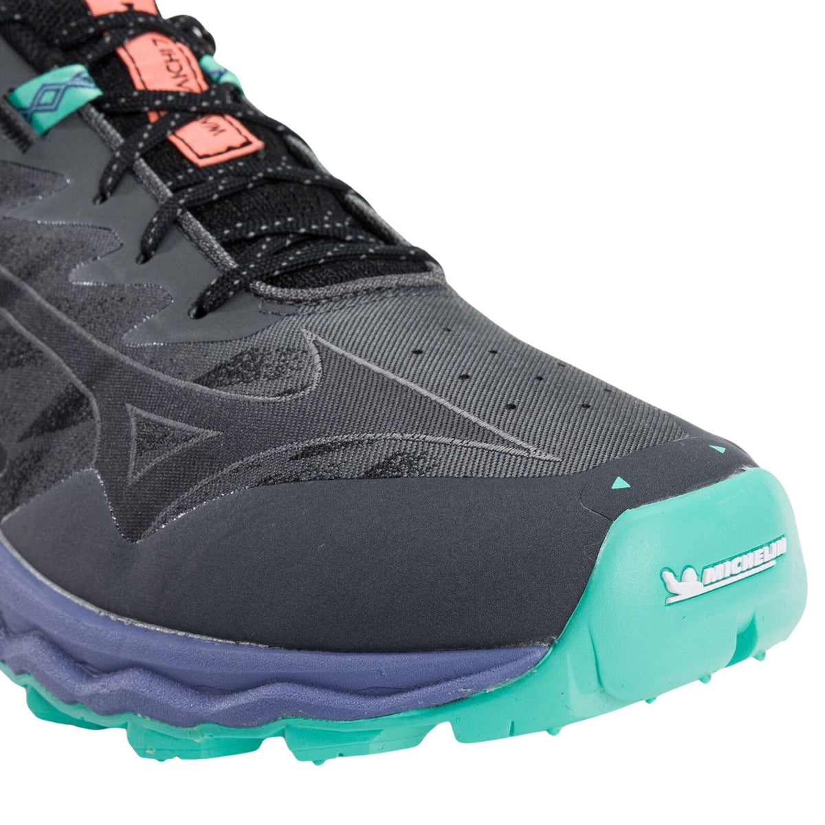 Mizuno Wave Daichi 7 Mens Trail Running Shoes Iron Gate / Ebony / Living Coral – US 10.5