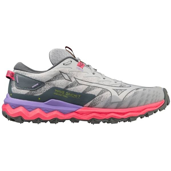 Womens Mizuno Wave Daichi 7 2023 Pearl Blue/High-Vis Pink/Purple Punch US 7