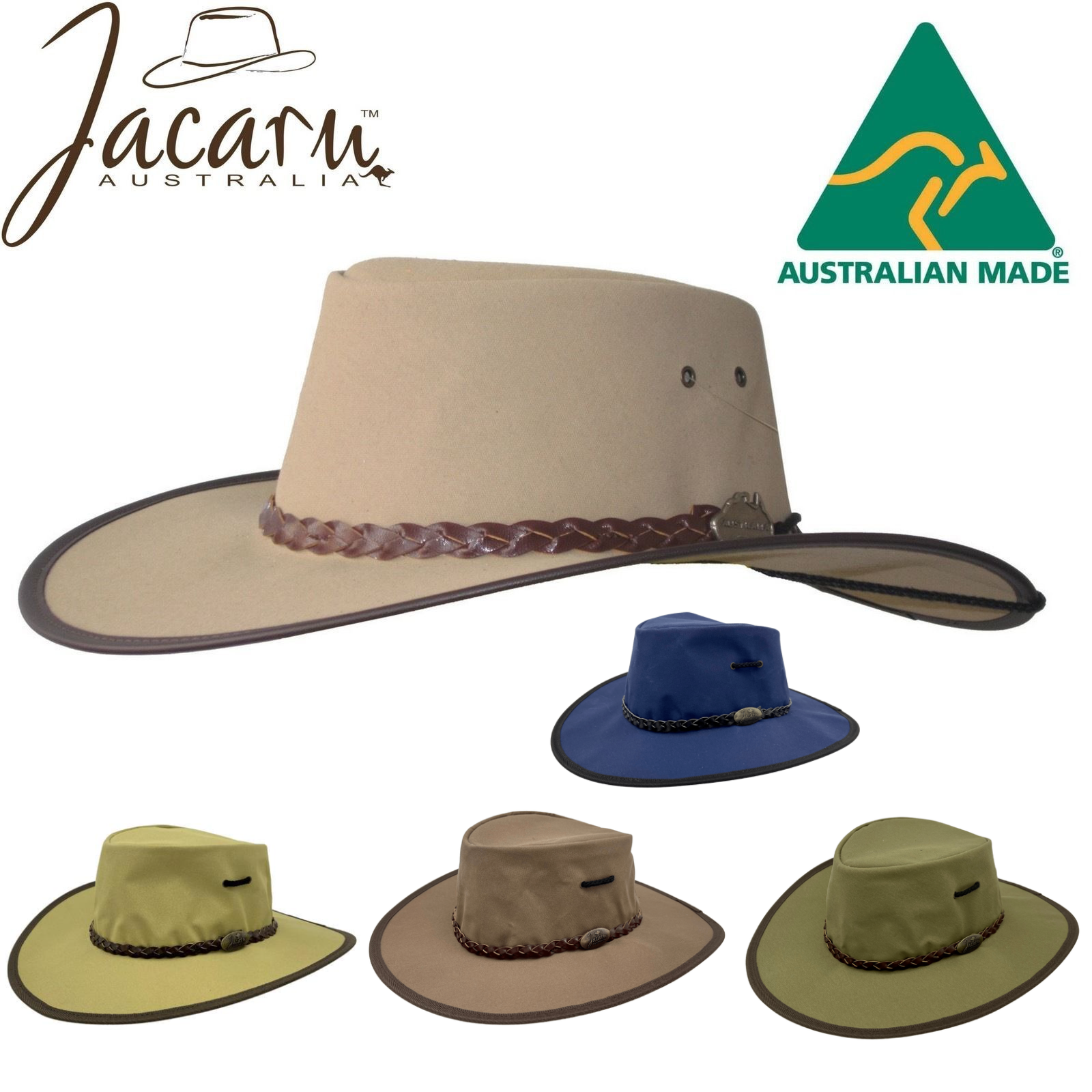 JACARU Full Canvas Parks Explorer Sun Hat Water Resistant Wide Brim Work Toggle-1