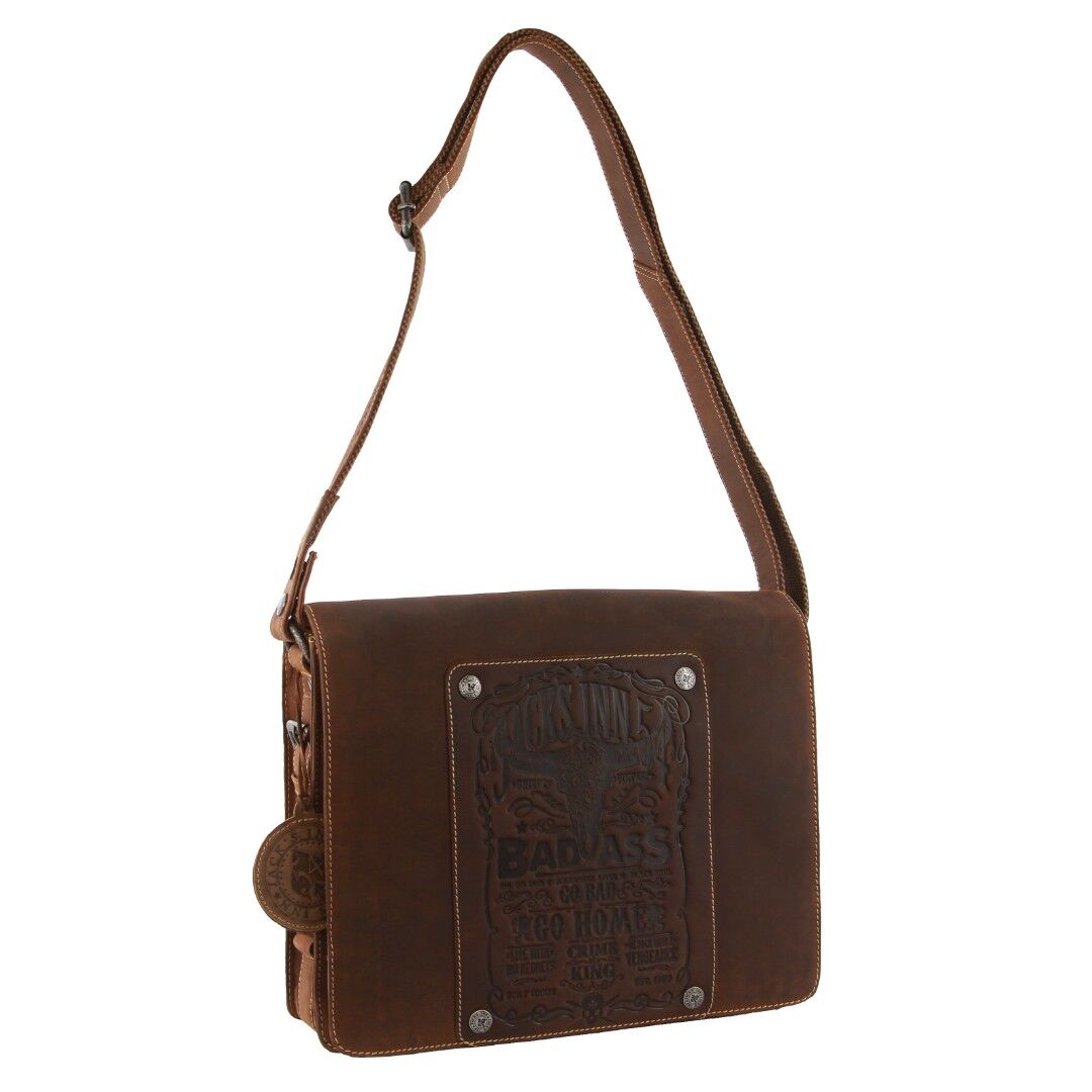 Jack's Inn Lady Killer Brown Crazy Horse Leather Shoulder Bag Western Vintage in Cognac-1