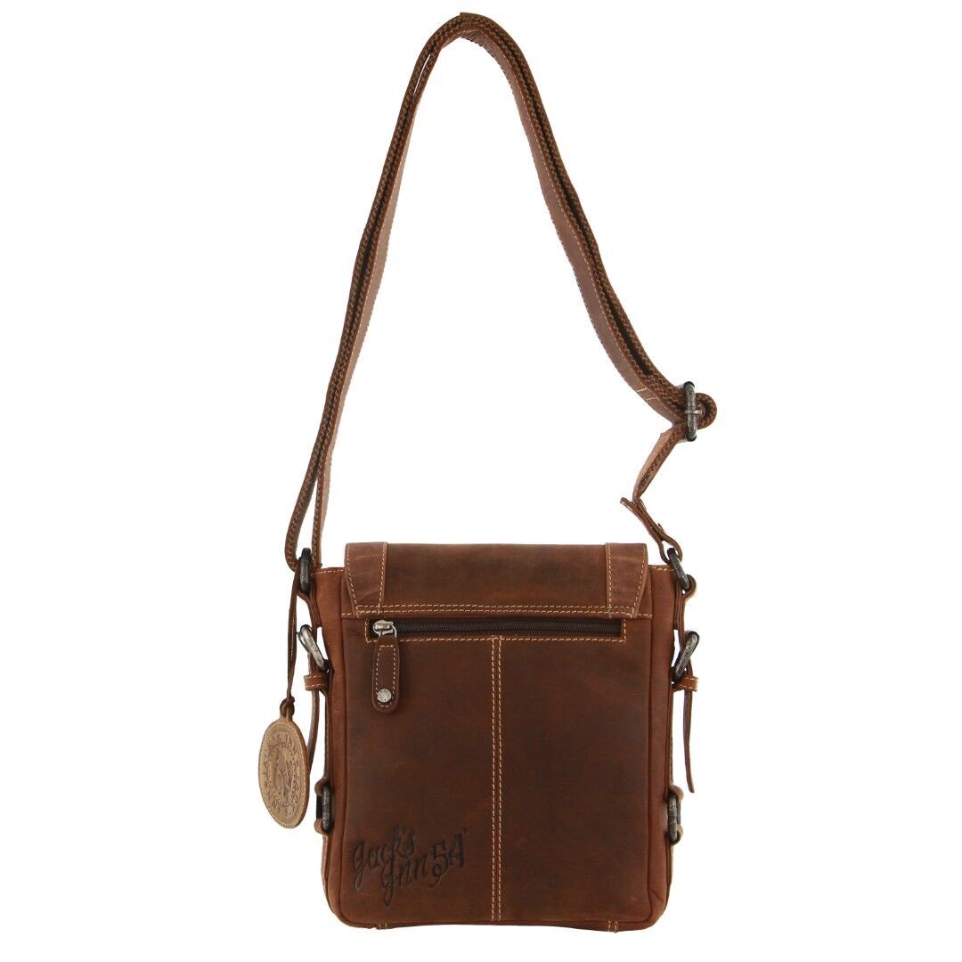 Jack's Inn Premium Blackthorne Crazy Horse Leather Crossbody Bag Vintage in Cognac-2