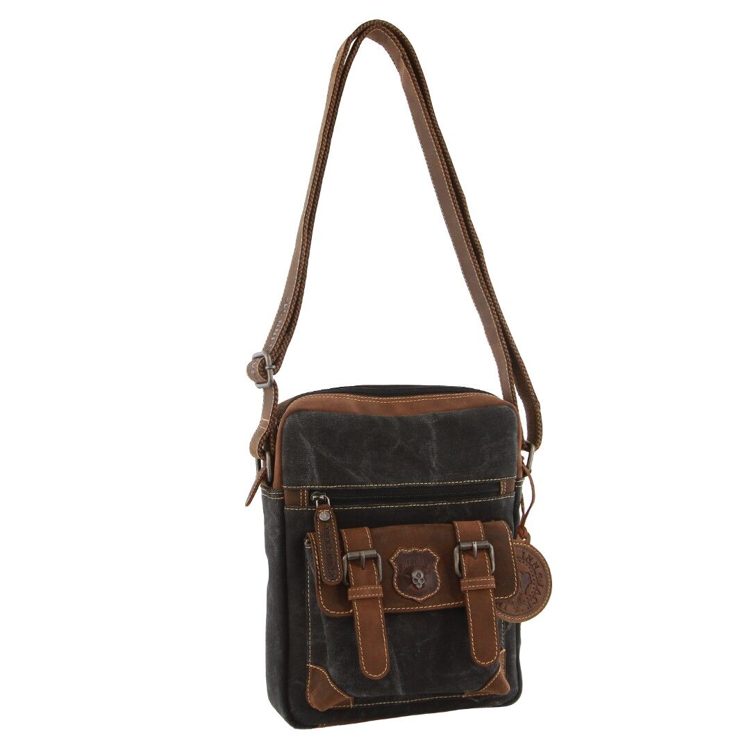 Jack's Inn Panama Canvas and Leather Small Crossbody Bag Vintage in Cognac-0