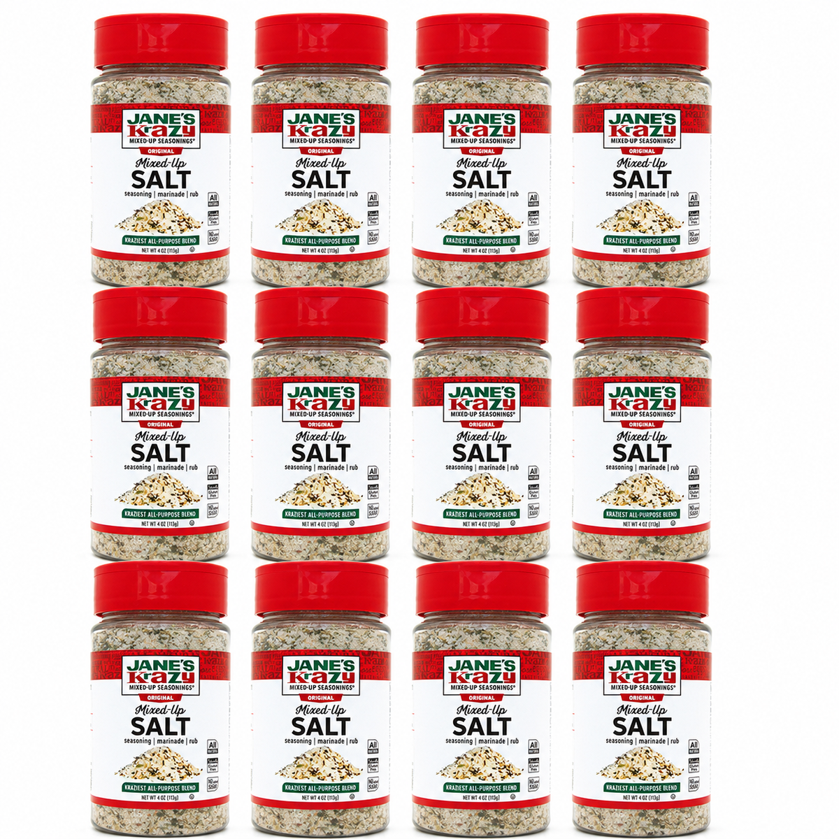 12x Jane's Krazy Mixed Up Salt Seasoning Marinade Rub (113g)
