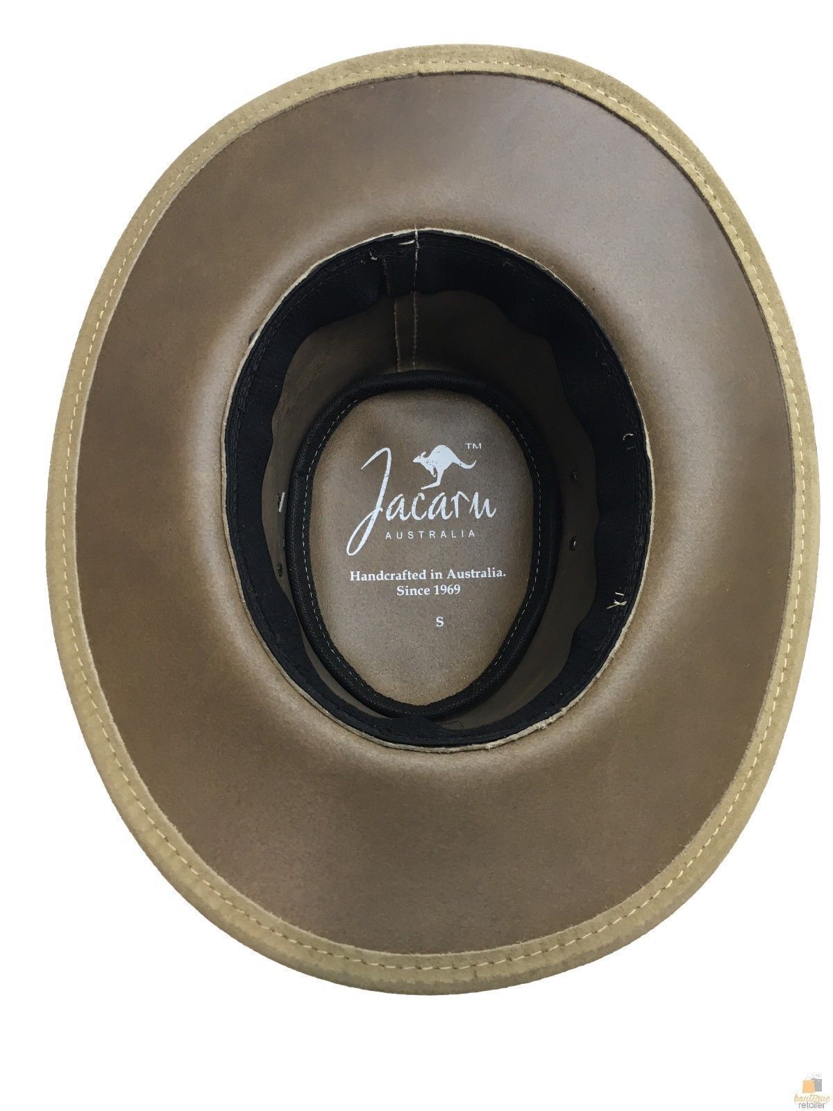 JACARU Wallaroo Suede Leather Hat UV Protection Water Resistant Wide Brim 1007 - Sand